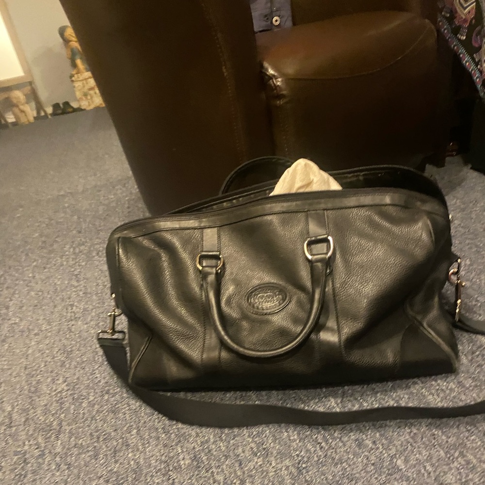 Roots Black Leather Bag